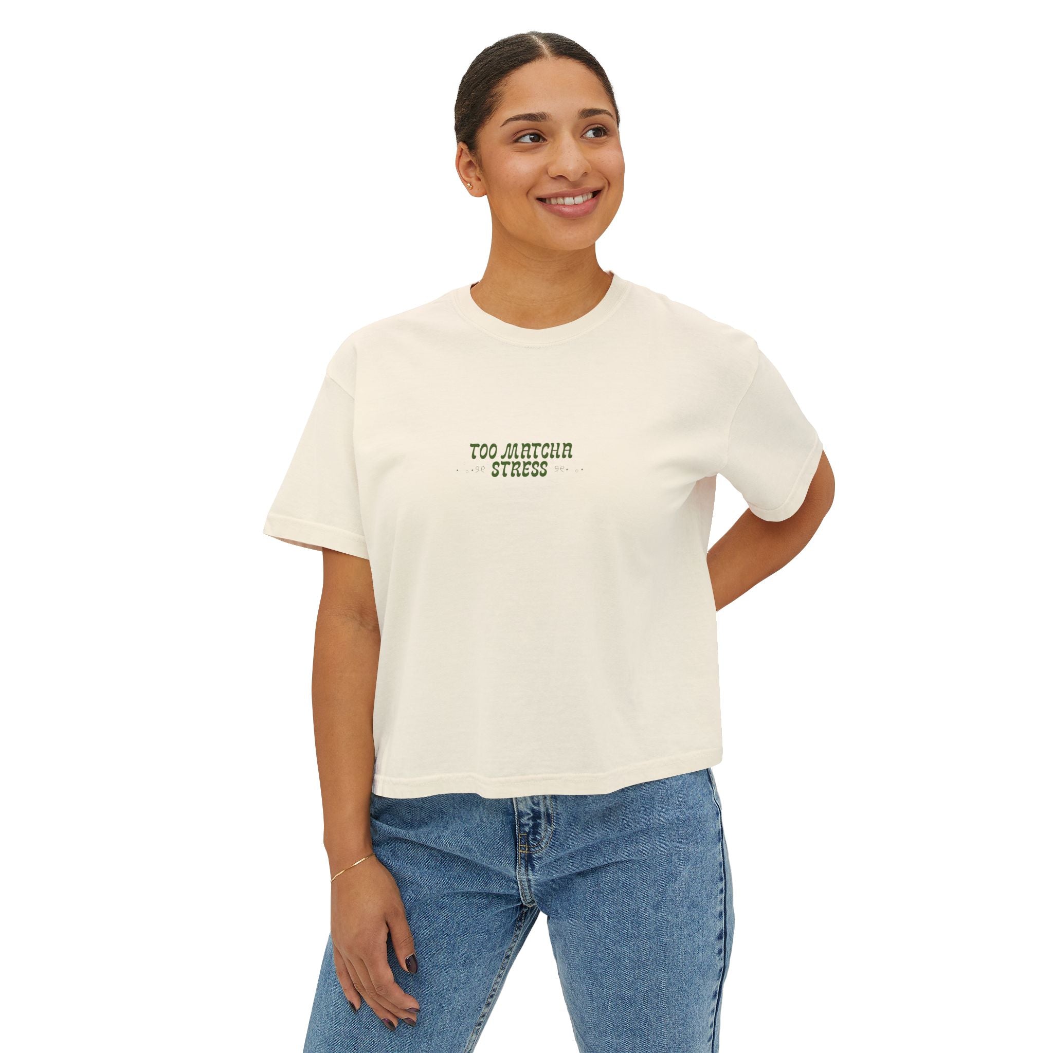 'Too Matcha Stress' Boxy Tee