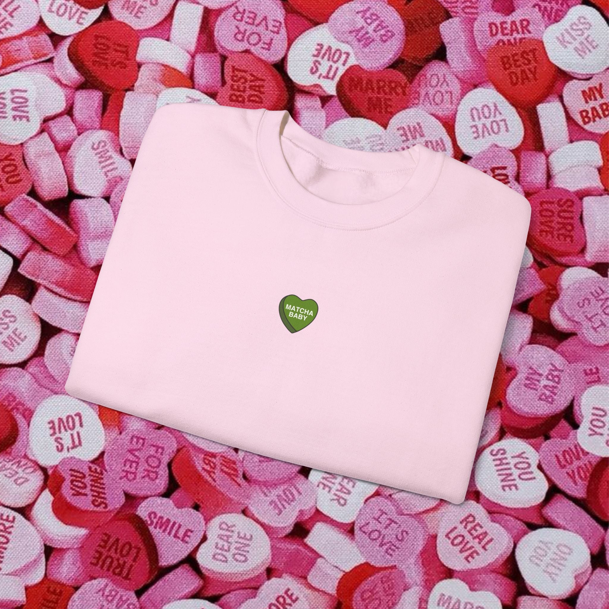 Candy Heart Matcha Crewneck