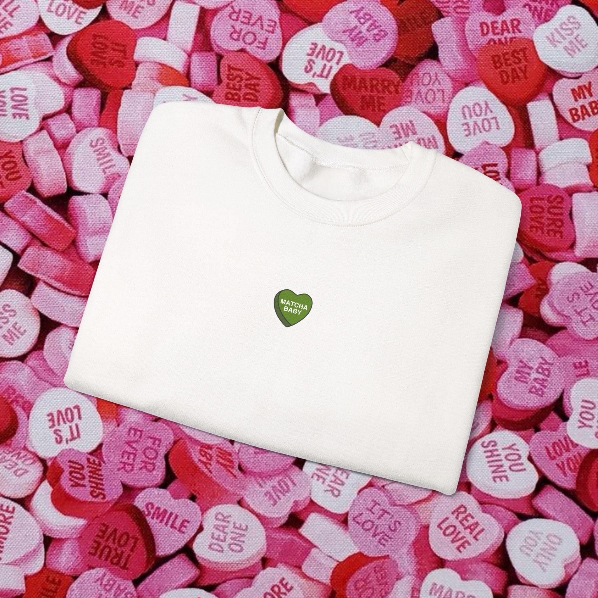 Candy Heart Matcha Crewneck