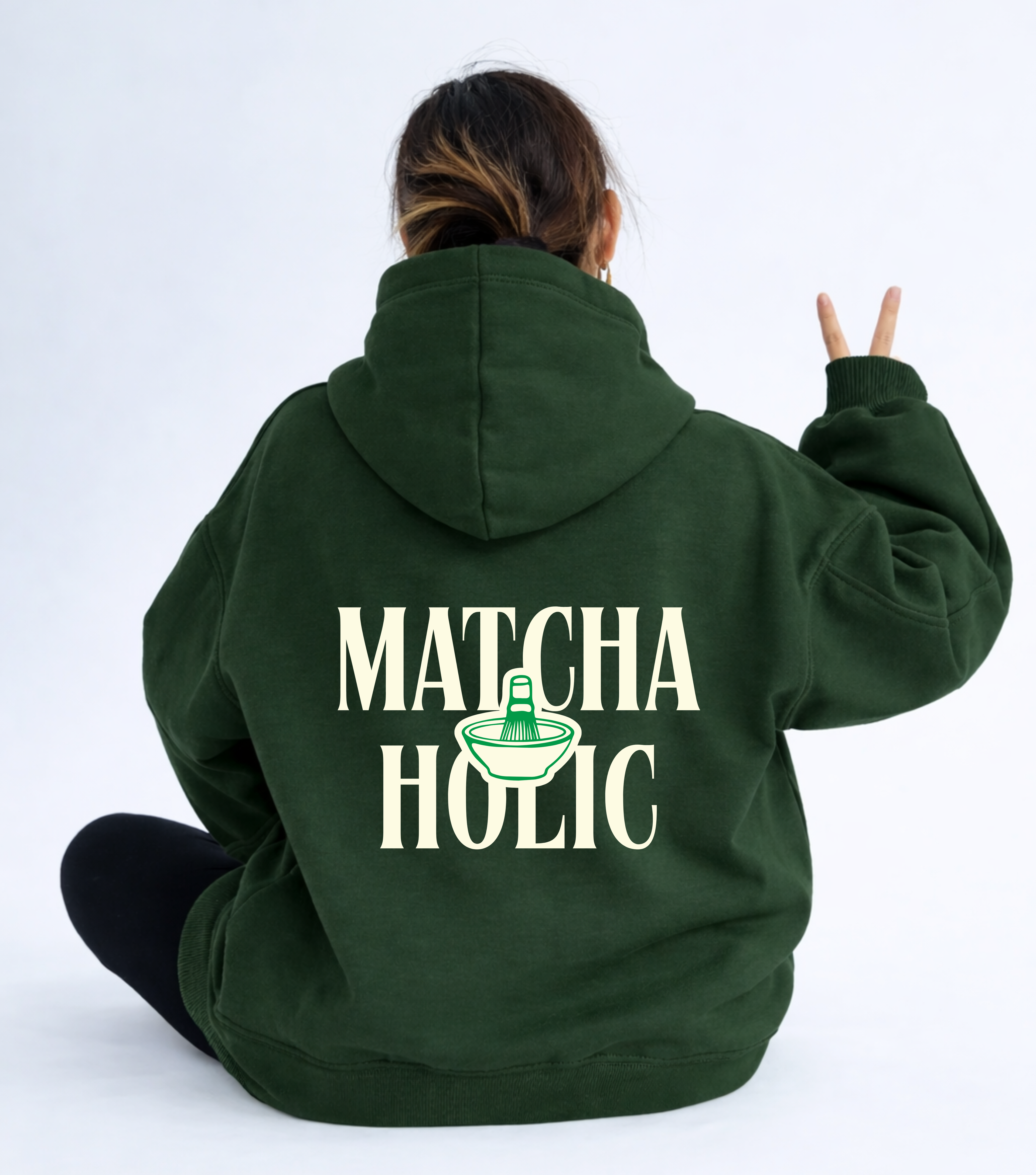 'Matchaholic' Zip Hoodie